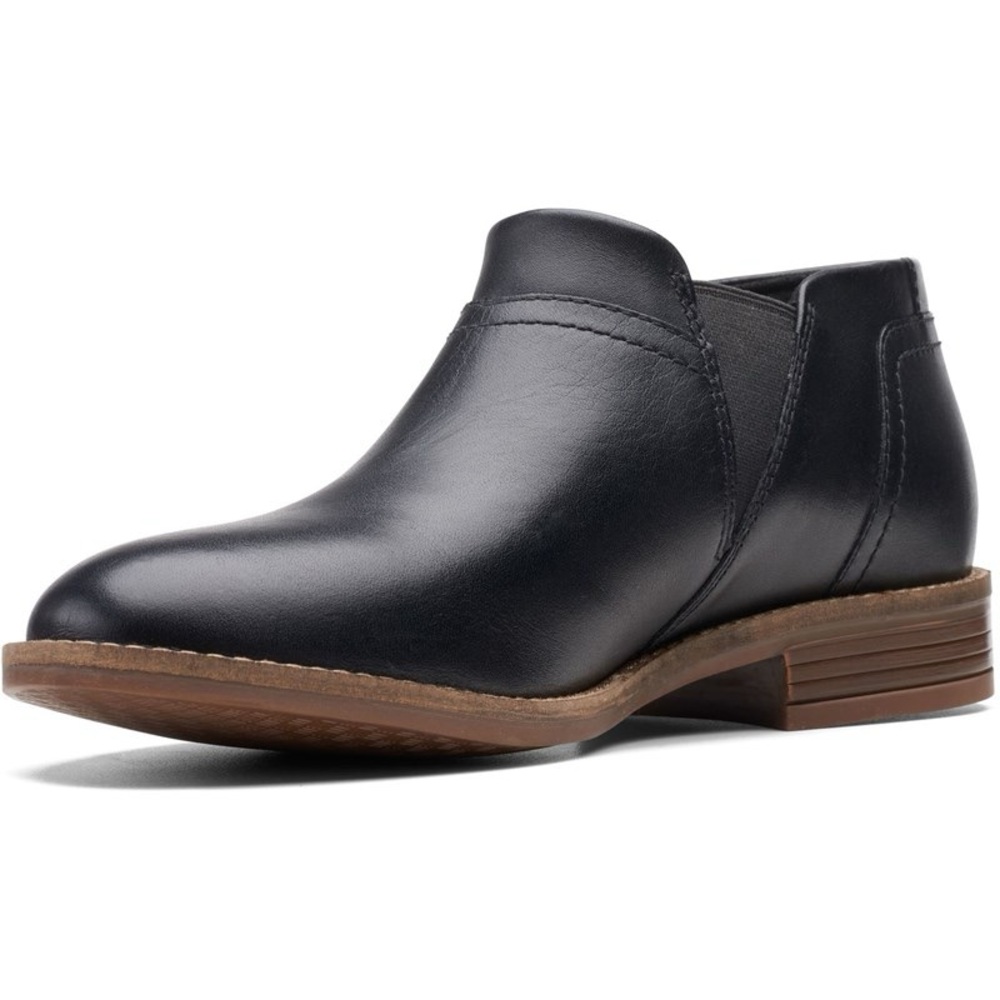 Clarks - Womens Camzin Mix Shoes Black Leather size 8